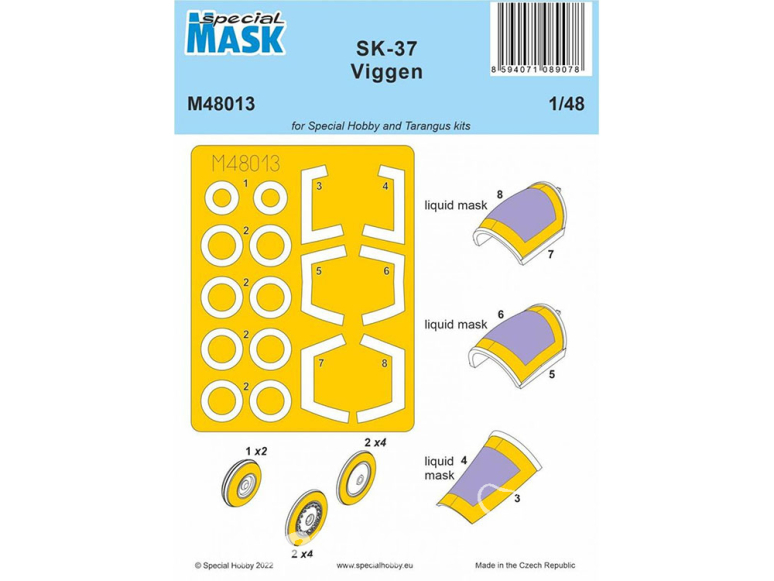 Special Hobby Masque avion M48013 SK-37 Viggen kit Special Hobby et Tarangus 1/48