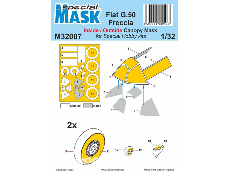 Special Hobby Masque hélico M32007 MASQUE Fiat G.50 Freccia kit Special Hobby 1/32