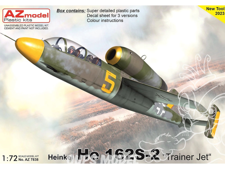 AZ Model Kit avion AZ7838 Heinkel He 162S-2 "Trainer Jet" 1/72