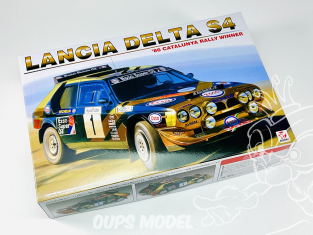 Beemax maquette voiture BX24034 Lancia Delta S4 Vainuqueur Rallye de Catalogne 1986 1/24