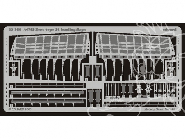 EDUARD photodecoupe avion 32166 Volets d atterrissage A6M2 Zero Type 21 1/32