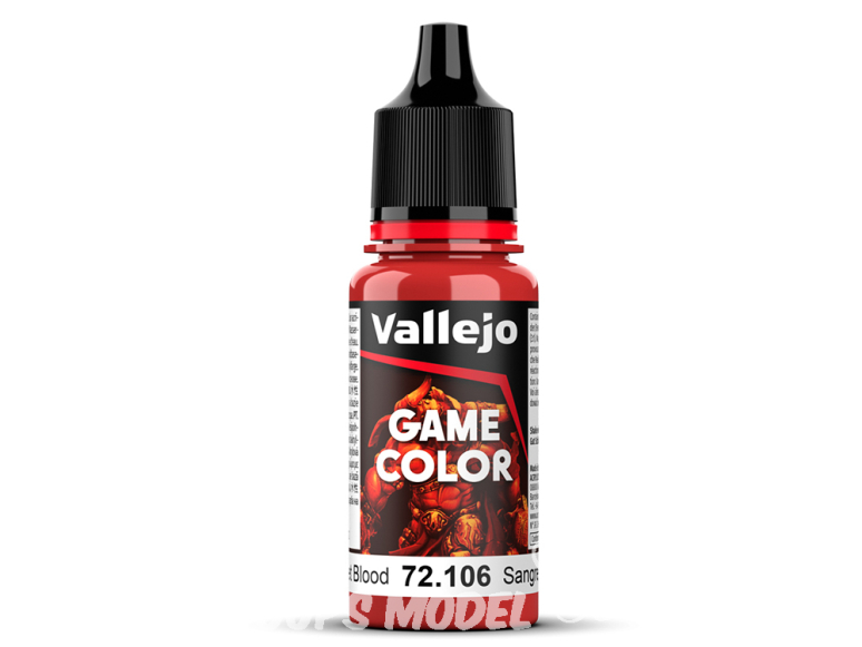 Vallejo Peinture Acrylique Game Color Nouvelle gamme 72106 Sang écarlate 17ml