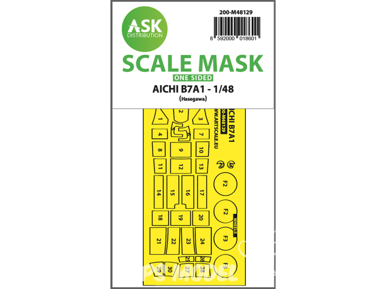 ASK Art Scale Kit Mask M48129 Aichi B7A1 Hasegawa Recto 1/48