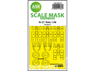 ASK Art Scale Kit Mask M48130 Ki-27 Nate Hasegawa Recto Verso 1/48