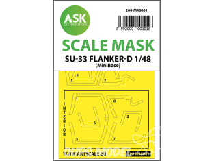 ASK Art Scale Kit Mask M4801 Sukhoi Su-33 Flnaker-D Minibase Recto Verso 1/48