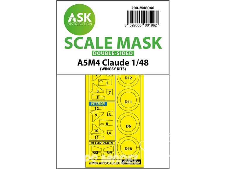 ASK Art Scale Kit Mask M48046 A5M4 Claude Wingsy Kits Recto Verso 1/48