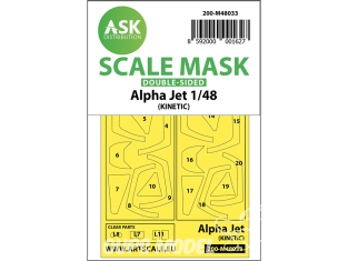 ASK Art Scale Kit Mask M48033 Alpha Jet Kinetic Recto Verso 1/48