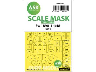 ASK Art Scale Kit Mask M48022 Focke Wulf Fw 189A-1 Great Wall Hobby Recto 1/48