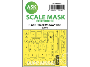 ASK Art Scale Kit Mask M48024 P-61B "Black Widow" Great Wall Hobby Recto Verso 1/48