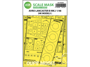 ASK Art Scale Kit Mask M48007 Avro Lancaster B Mk.I Hk Models Recto Verso 1/48