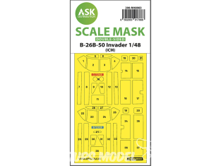 ASK Art Scale Kit Mask M48083 B-26B-50 Invader Icm Recto Verso 1/48