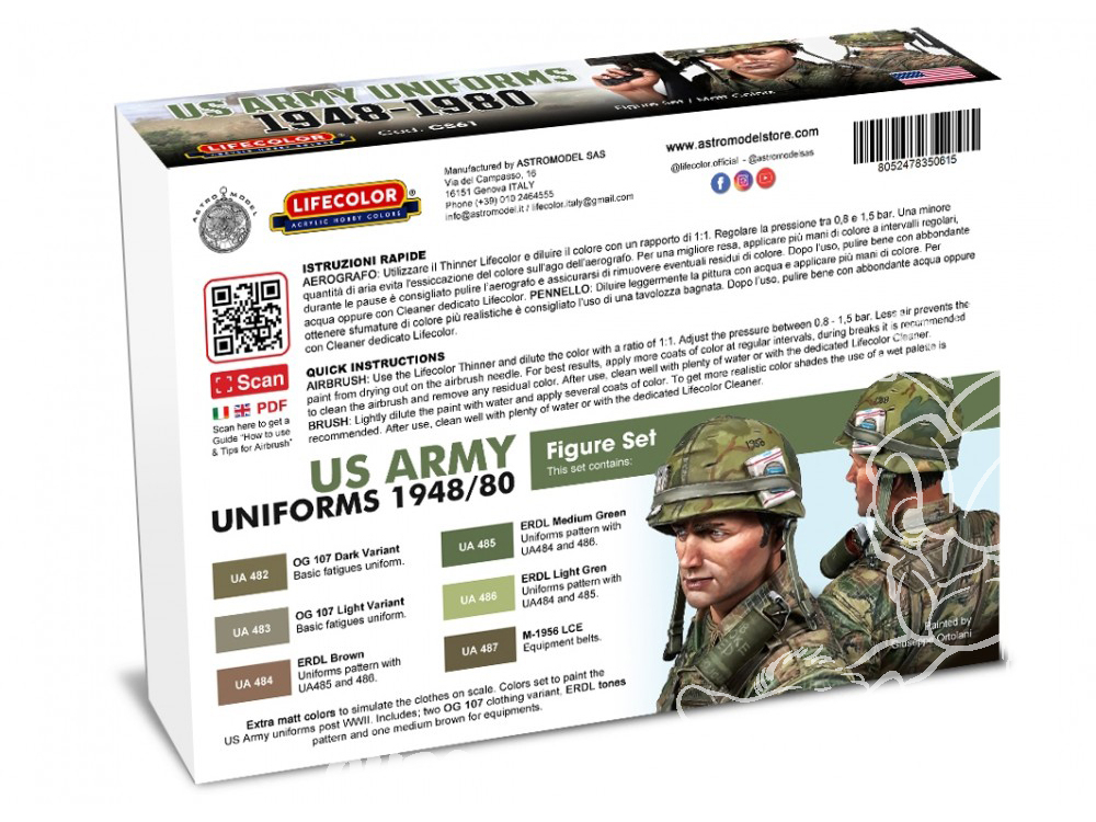 Peinture à maquette Lifecolor Peinture acrylique US Army Uniforms