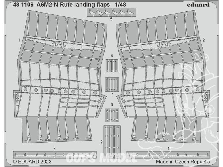 EDUARD photodecoupe avion 481109 Volets d'atterrissage A6M2-N Rufe Eduard 1/48