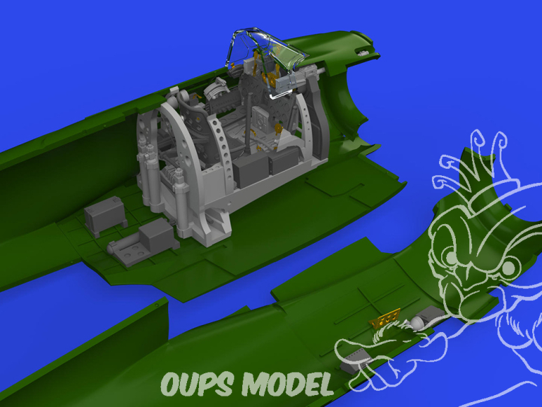Eduard kit d'amelioration avion brassin Print 648850 Cockpit A6M2-N Rufe Eduard 1/48