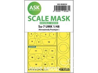 ASK Art Scale Kit Mask M48034 Sukhoi Su-7 UMK KP Model Recto Verso 1/48