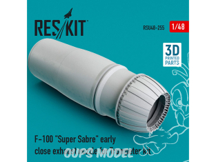 ResKit kit d'amelioration Avion RSU48-0255 Buses d'échappement F-100 "Super Sabre" early pour kit Trumpeter 1/48