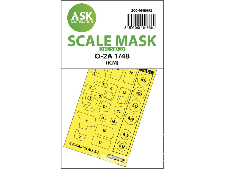 ASK Art Scale Kit Mask M48092 O-2A Icm Recto 1/48