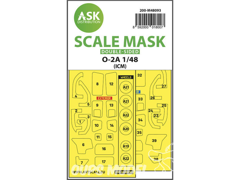 ASK Art Scale Kit Mask M48093 O-2A Icm Recto Verso 1/48