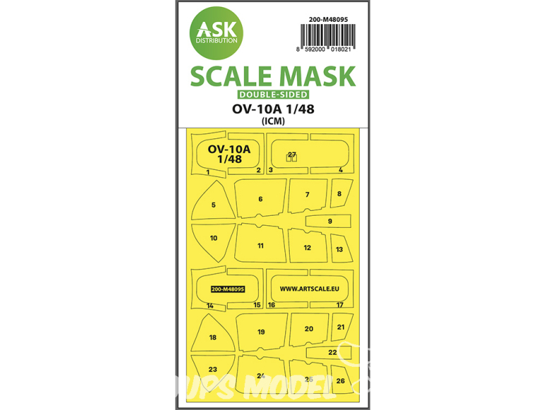 ASK Art Scale Kit Mask M48095 OV-10A Icm Recto Verso 1/48