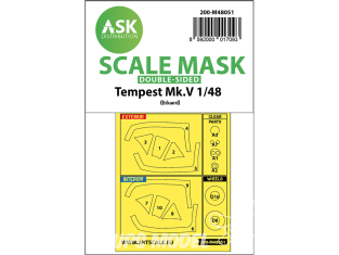 ASK Art Scale Kit Mask M48051 Tempest Mk.V Eduard Recto Verso 1/48