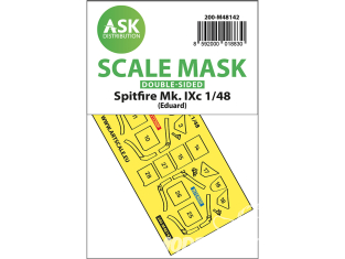 ASK Art Scale Kit Mask M48142 Spitfire Mk.IXc Eduard Recto Verso 1/48