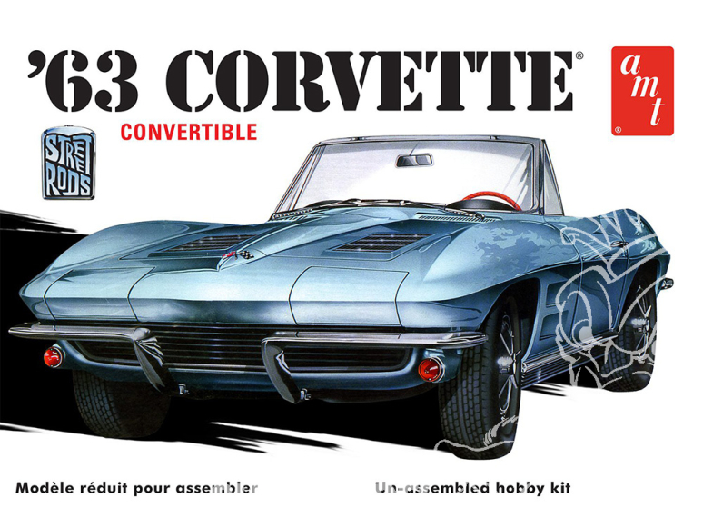 AMT maquette voiture 1335 1963 CHEVY CORVETTE CONVERTIBLE 1/25