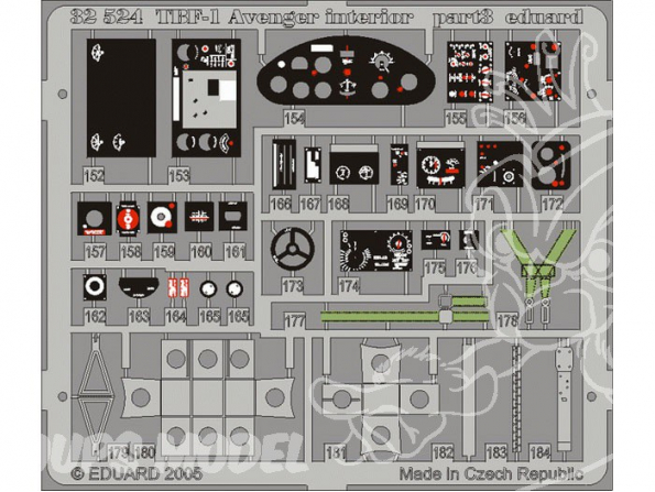 EDUARD photodecoupe avion 32524 Interieur TBF-1 1/32