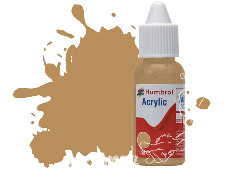 HUMBROL Peinture Acrylique 225 Pierre moyen Mat Flacon compte-gouttes 14ml