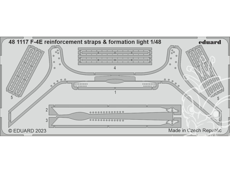 EDUARD photodecoupe avion 481117 Sangles de renfort et lumières de formation F-4E Meng 1/48