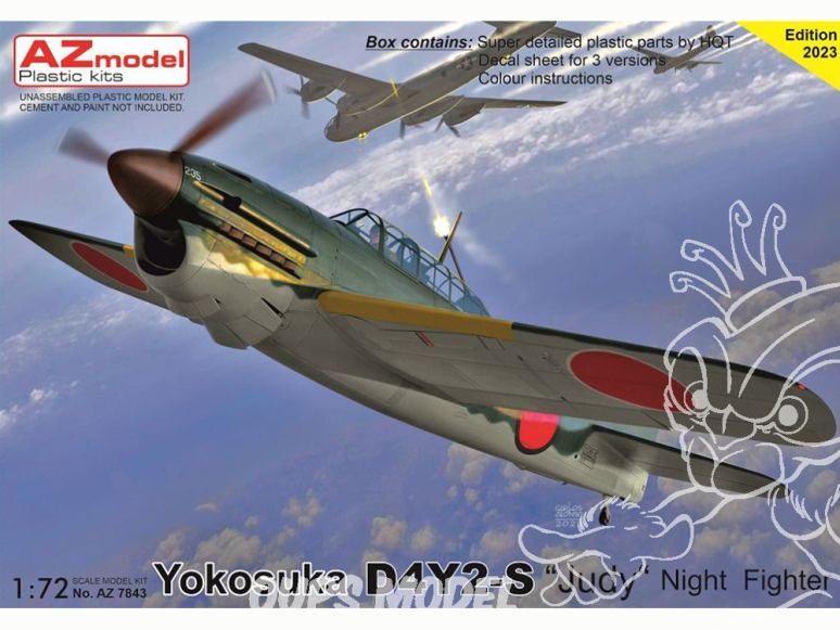 AZ Model Kit avion AZ7843 Yokosuka D4Y2-S Judy Version de chasse de nuit 1/72