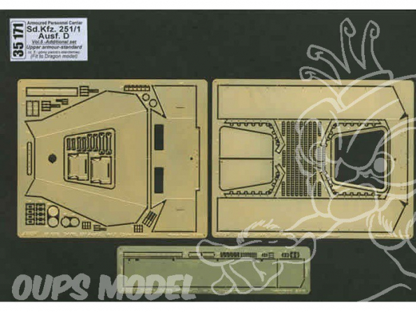 Aber 35171 Armoured personnel carrier Sd.Kfz. 251/1 Ausf. D - vol. 5 - additional set blindage superieur 1/35