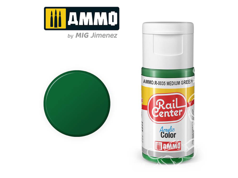 MIG peinture acrylique Rail Center R-0035 Vert moyen 15ml