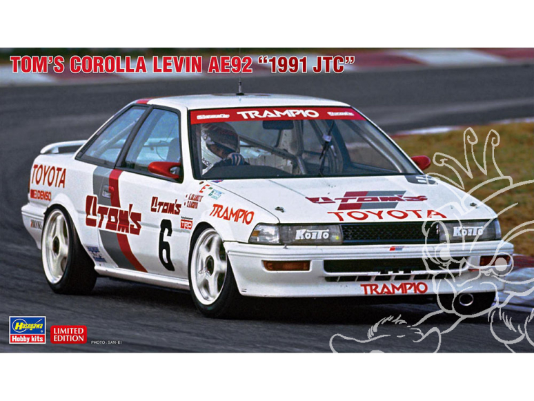 Hasegawa maquette voiture 20624 Toms Corolla Levin AE92 "1991JTC" 1/24