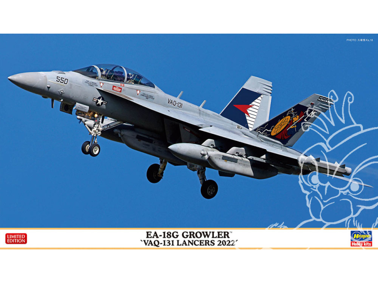 Hasegawa maquette avion 02432 EA-18G Growler "VAQ-131 Lancers 2022" 1/72