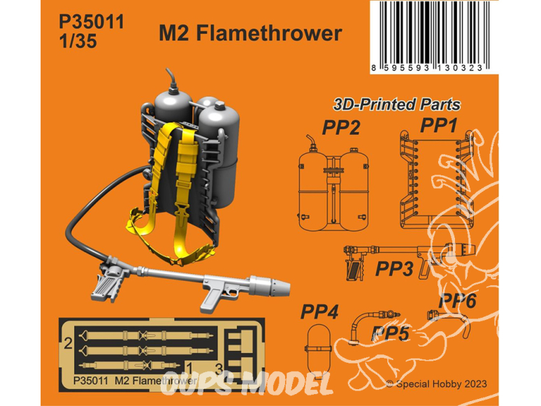 Special Hobby 3D Print militaire P35011 M2 Flamethrower 1/35