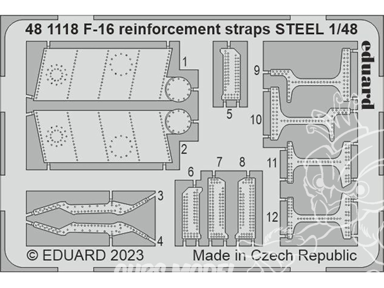 EDUARD photodecoupe avion 481118 Sangles de renfort F-16 Kinetic 1/48