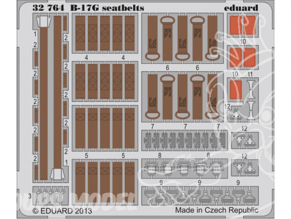 EDUARD photodecoupe avion 32764 Harnais B-17G 1/32