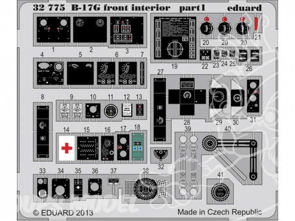 EDUARD photodecoupe avion 32775 Interieur avant B-17G 1/32