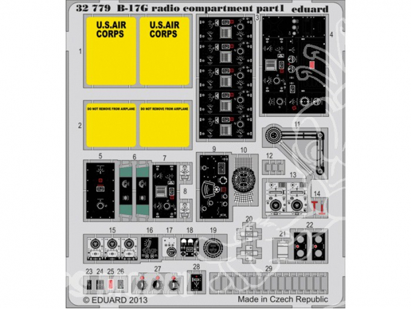 EDUARD photodecoupe avion 32779 Compartiment radio B-17G 1/32