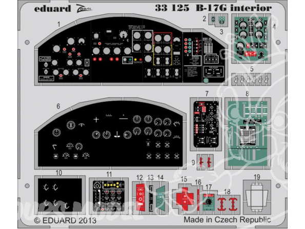 EDUARD photodecoupe avion 33125 Interieur B-17G 1/32