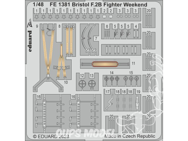 EDUARD photodecoupe avion FE1381 Zoom Amélioration Bristol F.2B Fighter Weekend Eduard 1/48