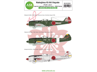 ASK Art Scale Kit Décalcomanies D32054 Nakajima Ki-84 Hayate (Frank) Partie 4 - IJA Air Force - 104th Sentai 1/32