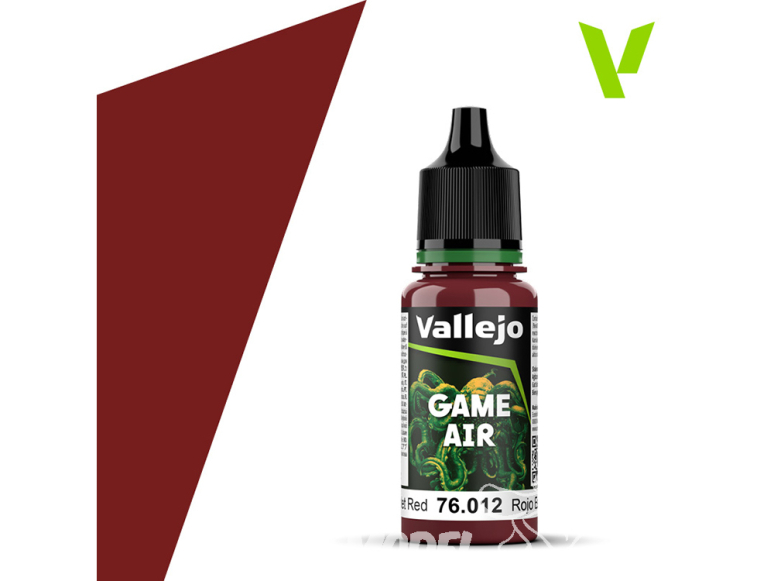 Vallejo Peinture Acrylique Game Air nouvelle formulation 76012 rouge écarlate 18ml