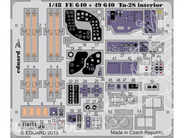 EDUARD photodecoupe avion FE640 Interieur Tupolev Tu-2S 1/48