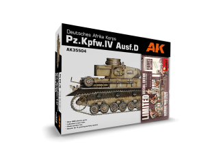 AK interactive ak35504B PZ.KPFW.IV AUSF.D AFRIKA KORPS + 5 FIGURES GERMAN TANK CREW AFRIKA KORPS 1/35