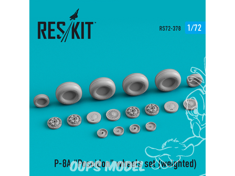 ResKit kit d'amelioration avion RS72-0378 Jeu de roues lesté pour P-8A "Poseidon" 1/72