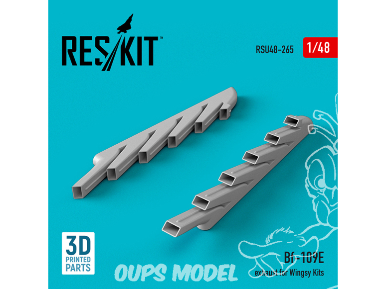 ResKit kit d'amelioration Avion RSU48-0265 Pot d'échappement Bf-109E pour kits Wingsy impression 3D 1/48