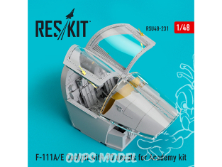 ResKit kit d'amelioration Avion RSU48-0231 Cockpit F-111A/E avec décalcomanies 3D pour kit Academy 1/48