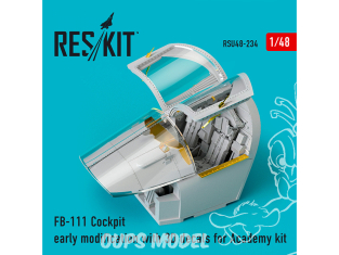 ResKit kit d'amelioration Avion RSU48-0234 Modification précoce du cockpit FB-111 avec décalcomanies 3D pour le kit Academy 1/48