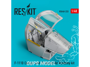 ResKit kit d'amelioration Avion RSU48-0233 Cockpit F-111D avec décalcomanies 3D pour kit Academy 1/48